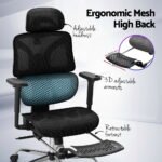 Artiss Ergonomic Office Chair Footrest Black - Image 4