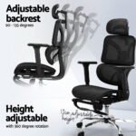 Artiss Ergonomic Office Chair Footrest Black - Image 5