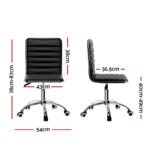 Artiss Office Chair Conference Chairs PU Leather Low Back Black - Image 2