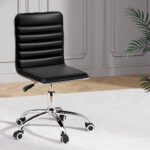 Artiss Office Chair Conference Chairs PU Leather Low Back Black - Image 7