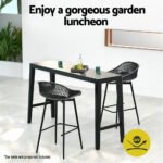 Gardeon 2x Outdoor Bar Stools Plastic Black - Image 4