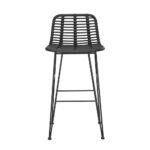 Gardeon 2x Outdoor Bar Stools Rattan Black - Image 3