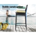 Gardeon 2-Piece Outdoor Bar Stools Dining Chair Bar Stools Rattan Furniture - Image 5