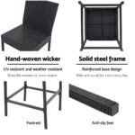 Gardeon 4-Piece Outdoor Bar Stools Dining Chair Bar Stools Rattan Furniture - Image 6