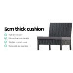 Gardeon 4-Piece Outdoor Bar Stools Dining Chair Bar Stools Rattan Furniture - Image 7