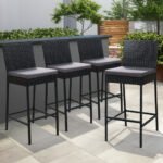 Gardeon 4-Piece Outdoor Bar Stools Dining Chair Bar Stools Rattan Furniture - Image 8