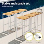 Gardeon 7-Piece Outdoor Bar Set Table Chairs Patio Bistro Set 6 Seater - Image 6