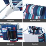 Gardeon Outdoor Chairs Beach Chair Backpack Cooler Storage Lightweight Fishing Blue - Image 5