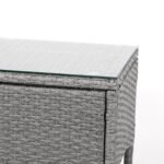 Gardeon 3PC Outdoor Bistro Set Patio Furniture Wicker Setting Chairs Table Cushion Grey - Image 7
