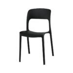 Gardeon 4PC Outdoor Dining Chairs Stackable PP Patio Chair Garden Furniture Black - Image 3
