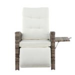 Gardeon Outdoor Recliner Chairs Sun lounge Wicker Lounger Patio Furniture Adjustable Brown - Image 3