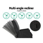 Gardeon 5PC Recliner Chairs Table Sun lounge Wicker Outdoor Furniture Adjustable Black - Image 6