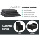 Gardeon 5PC Recliner Chairs Table Sun lounge Wicker Outdoor Furniture Adjustable Black - Image 7