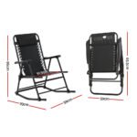 Gardeon Outdoor Rocking Chair Folding Reclining Recliner Patio Furniture Garden - Image 2