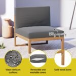Gardeon 4-Piece Outdoor Sofa Set Wooden Couch Lounge Setting 5PCS - Image 6