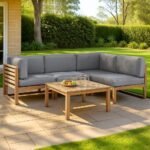 Gardeon 4-Piece Outdoor Sofa Set Wooden Couch Lounge Setting 5PCS - Image 7