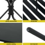 Gardeon 3PC Outdoor Bistro Set Patio Furniture Steel Table and Chairs Black - Image 6