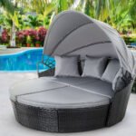 Gardeon Sun Lounge Setting Wicker Lounger Day Bed Outdoor Furniture Patio Black - Image 8