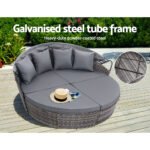 Gardeon Sun Lounge Setting Wicker Lounger Day Bed Outdoor Furniture Patio Grey - Image 6