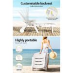 Gardeon Sun Lounger Folding Chaise Lounge Chair Wheels Patio Outdoor Furniture - Image 6