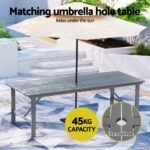 Gardeon Outdoor Dining Set 5 Piece Wooden Table Chairs Setting Grey - Image 6