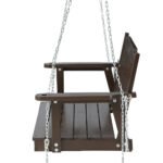 Gardeon Porch Swing Chair With Chain Outdoor Furniture Wooden Bench 2 Seat Brown - Image 3