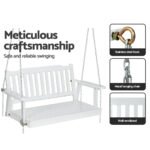 Gardeon Porch Swing Chair with Chain Garden Chair Outdoor Furniture Wooden White - Image 5