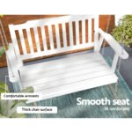 Gardeon Porch Swing Chair with Chain Garden Chair Outdoor Furniture Wooden White - Image 6