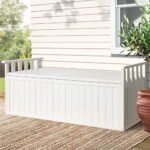 Gardeon Outdoor Storage Bench Box 129cm Wooden Garden Toy Chest Sheds Patio Furniture XL White - Image 9