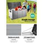Gardeon Outdoor Storage Box 290L Lockable Organiser Garden Deck Shed Tool Black - Image 5