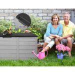 Gardeon Outdoor Storage Box 290L Lockable Organiser Garden Deck Shed Tool Black - Image 6