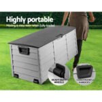 Gardeon Outdoor Storage Box 290L Lockable Organiser Garden Deck Shed Tool Black - Image 7