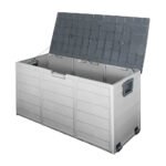 Gardeon Outdoor Storage Box 290L Lockable Organiser Garden Deck Shed Tool Grey - Image 8