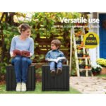 Gardeon Outdoor Storage Box 118L Container Lockable Garden Toy Tool Shed Black - Image 4