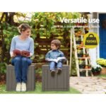 Gardeon Outdoor Storage Box 118L Container Lockable Garden Toy Tool Shed Grey - Image 4