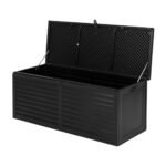 Gardeon Outdoor Storage Box 390L Container Lockable Garden Bench Shed Tools Toy All Black - Image 8