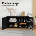 Gardeon Outdoor Storage Cabinet Box Deck Wicker Shelf Chest Garden Shed Tools Black - Image 5