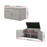Gardeon Outdoor Storage Cabinet Box Deck Wicker Shelf Chest Garden Shed Tools - Image 2