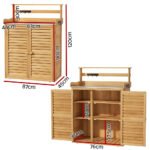 Gardeon Outdoor Storage Cabinet Box Potting Bench Table Shelf Chest Garden Shed - Image 4
