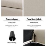 Artiss Storage Ottoman Blanket Box 125cm Arm Linen Taupe - Image 5
