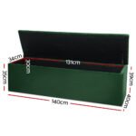 Artiss Storage Ottoman Blanket Box 140cm Velvet Green - Image 2