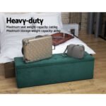 Artiss Storage Ottoman Blanket Box 140cm Velvet Green - Image 4