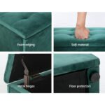 Artiss Storage Ottoman Blanket Box 140cm Velvet Green - Image 5