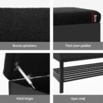 Artiss Storage Ottoman Blanket Box 110cm Boucle Shelf - Image 6