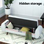 Artiss Storage Ottoman Blanket Box Armrest 140cm Grey - Image 5
