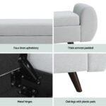 Artiss Storage Ottoman Blanket Box Armrest 140cm Grey - Image 6