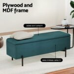 Artiss Storage Ottoman Blanket Box 140cm Velvet Green - Image 4