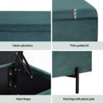 Artiss Storage Ottoman Blanket Box 140cm Velvet Green - Image 6