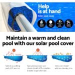Aquabuddy Pool Cover 500 Micron 10x4m Swimming Pool Solar Blanket 5.5m Roller Blue - Image 4