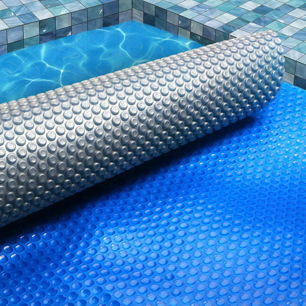 PC-70X40-L-DX-BL-14637-07 Aqua Buddy Pool Cover 500 Micron 7x4m Swimming Pool Solar Blanket Blue Silver - Image 1